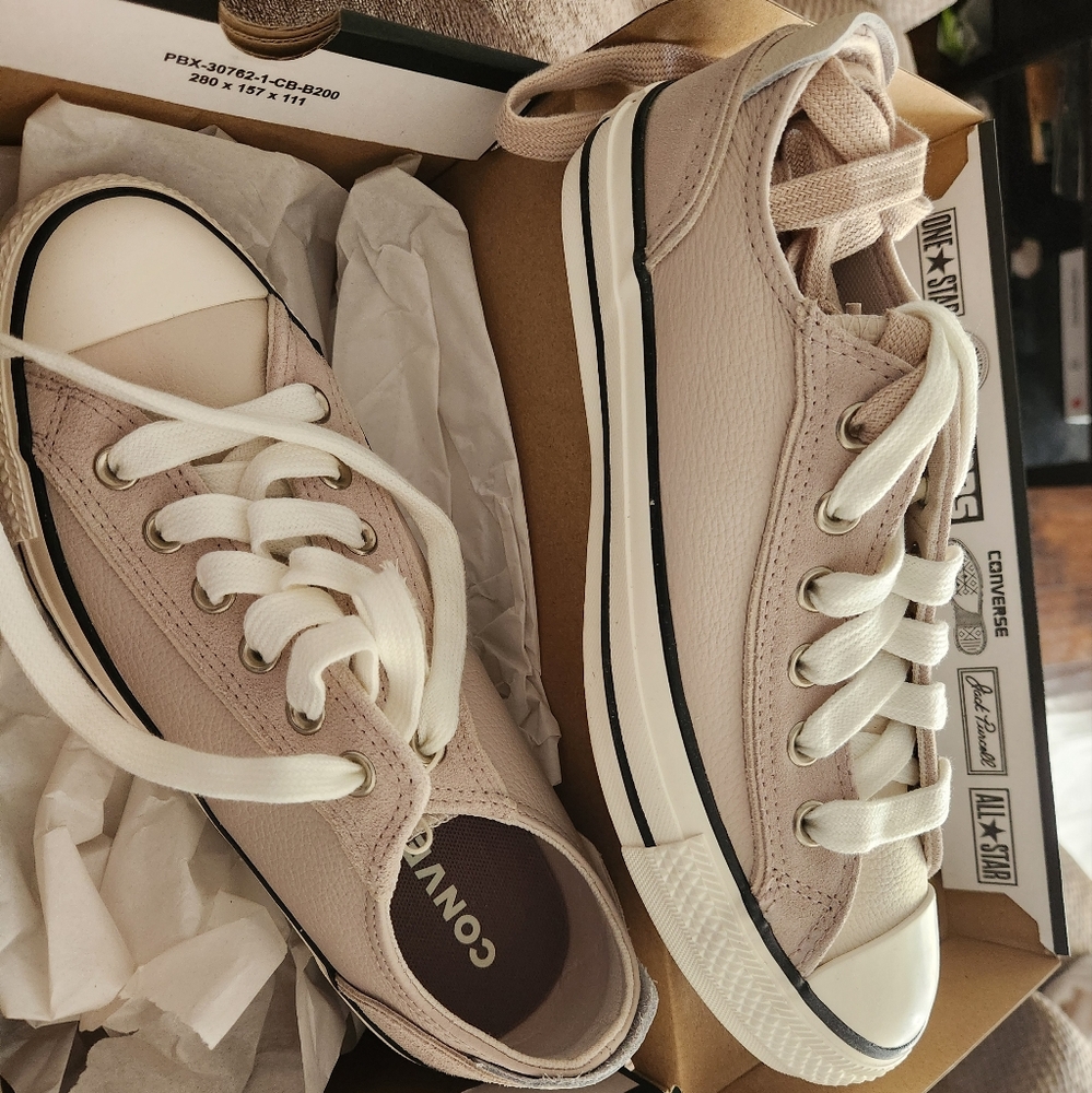 New/NBW Converse Warm Clay/Grey Low-Top Sneakers